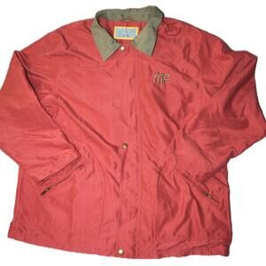 Mountain Fog Jacket Mens 2XL Red Windbreaker Lined Full Zip Pockets Embroidered
